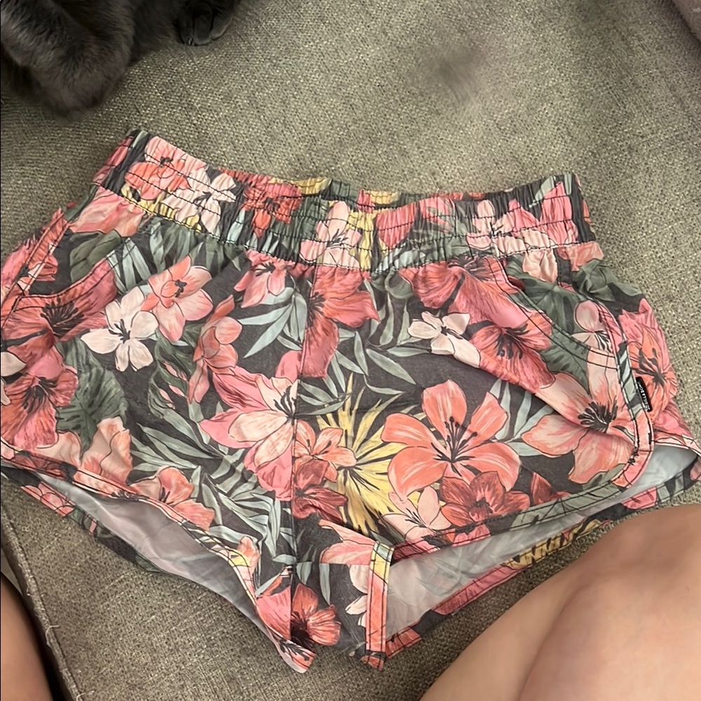 Billabong Pink and Green Athletic Shorts